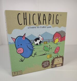 Buffalo Games CHICKAPIG Family Strategy Board Game Age 8+ 2 or 4 Players Opened
